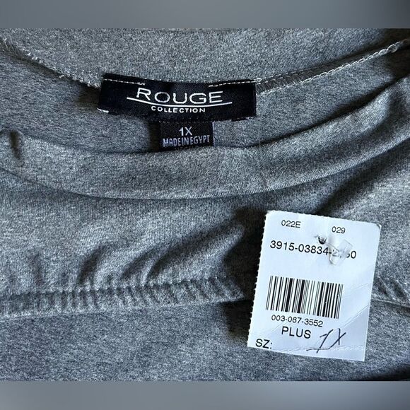 NWT … ROUGE “Size: 1X” Cold Shoulder Top - Picture 3 of 3